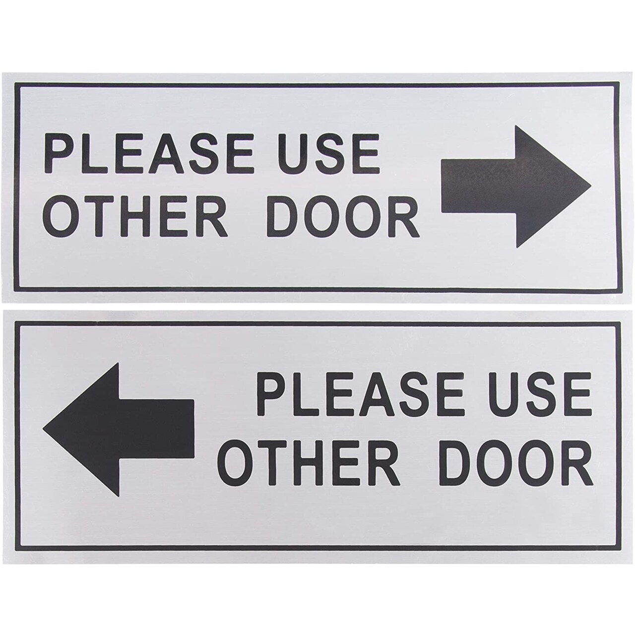 Juvale Please Use Other Door Signs - 2-Pack Metal Please Use Other Door Signs, Aluminum Self-Adhesive Wall Plates, Ideal for Office, Retail Stores, Schools, Indoors and Outdoors, 4.7 x 11 Inches